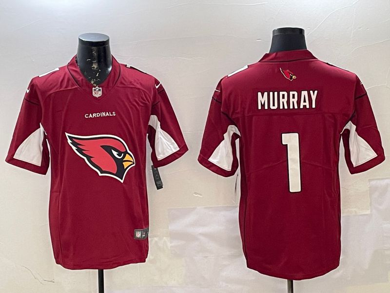 Men Arizona Cardinals #1 Murray Red Nike Team Logo 2025 NFL Jersey style 1->seattle seahawks->NFL Jersey